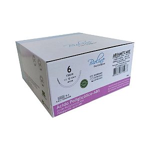 ABS - Fio Ácido Poliglicólico Nº 6 150 cm 1/2 T 4,8 cm - Bioline