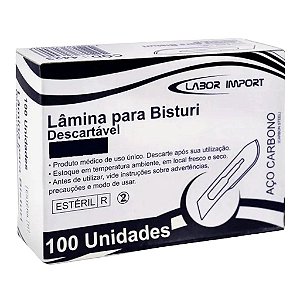 Lâmina Para Bisturi Aço Carbono Nº 15 Unidade - Labor Import