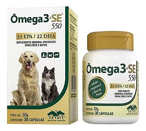 Omega 3 + Se 550 30 Cápsulas - Vetnil