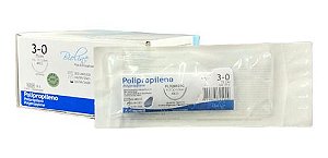 Pl Fio Polipropileno Nº 3-0 75 Cm 1/2 R 2,5 Cm Caixa Com 24 Unidades - Bioline