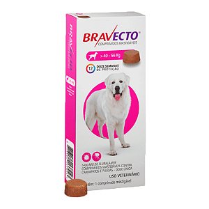Bravecto 40 a 56 Kg Antipulgas e Carrapatos - MSD