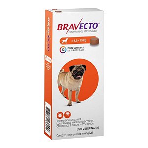 Bravecto 4,5 a 10 Kg Antipulgas e Carrapatos - MSD
