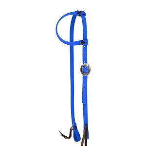 Cabeçada De Uma Orelha De Silicone Azul Royal - Boots Horse