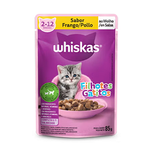 Ração Úmida Sachê Whiskas para Gatos Filhotes Sabor Frango