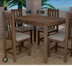 Jogo de Mesa 4 cadeiras Itália Rústica