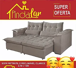 Sofá Retrátil e Reclinável Clarice
