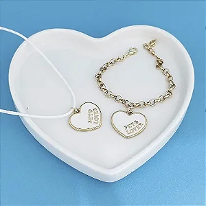 Conj Colar Fio E Pulseira Corrente Pet Lover