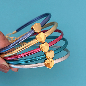 Choker 30Cm Metalizada Lisa Coração