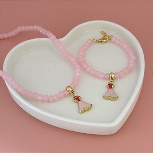 Conj Colar E Pulseira Cristal N6 Princesa Aurora