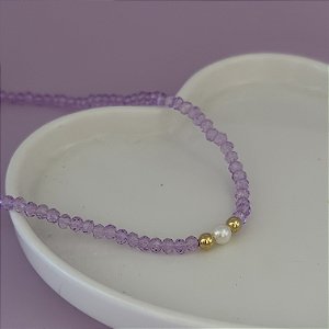 Choker 30Cm Cristal N4 Lilas
