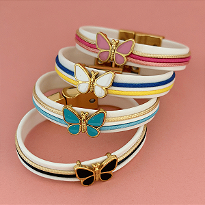 Pulseira Fecho Imã Fio Borboleta