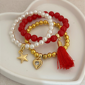 Kit 3 Pulseiras Infantis