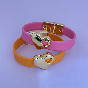 Pulseira Fecho Imã Lisa Coração