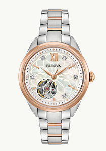 Relógio Bulova Sutton Automático Mother of Pearl Diamond - 98P170