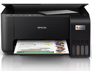 Impressora a cor multifuncional Epson EcoTank L3250 com wifi preta 100V/240V