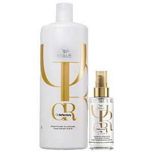 Kit Wella Oil Reflections Light Shampoo 1L e Óleo Capilar