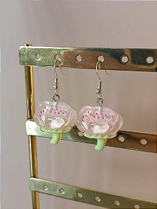 Brinco de flor estilo 2 rosa claro