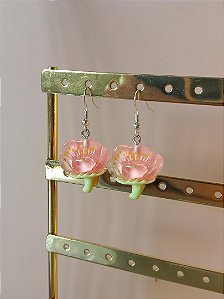 Brinco de flor estilo 2 rosa