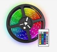 Fita de led SMD 2835 RGB, 162  leds/m, 24 W/m, 12V, IP20 -  rolo de 5m - (max 650 lm/m)