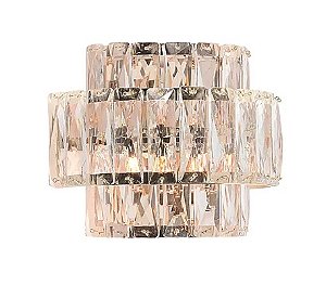 Arandela 20x16cm 2xG9 Metal e Cristal Transparente Sindora Dourado