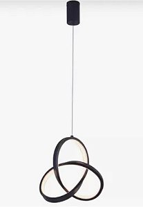 Pendente LED 3000K 20W Bivolt Ø20cm Metal/Silicone Preto - DCD03200 Sindora