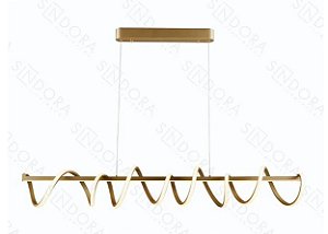 Pendente Dourado 120x18cm Led 103W 3000k Sindora QD05368