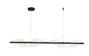Pendente LED Spin 3000K 8W Bivolt 90x15x9cm Alumínio e Acrílico Preto - Usina Imports UI20325/90PT