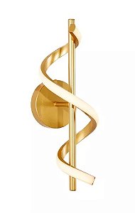 Arandela de Parede LED Spirale 3000K 8W Bivolt 42x17cm Alumínio e Silicone Dourado - Usina Imports UI20243/42DR