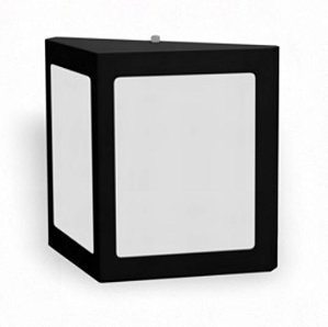 Arandela Triângulo Lente Policarbonato 19.2 x 9.9 x 16.3 cm E27 Preto Textura