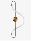 Arandela de Parede LED Kotel 2700K 7W Bivolt 65x30cm Silicone e Metal Bronze - Mais Luz AR-132/7.65BRO