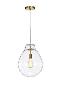 Lustre Pendente Skylight Tommy E27 Bivolt Dourado/transparente Sky-3039TP