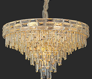 Pendente 60x37CM Cristal/Metal Dourado 11xE14 Sindora DCD01032