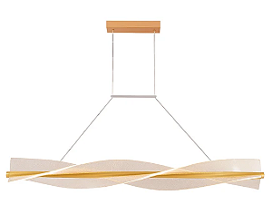 Pendente LED Acrilyc 3000K 71W 120CM Acrílico/Metal Dourado Sindora QD05218