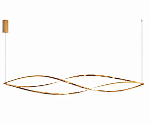 Pendente LED 3000K 65W 160CM Silicone/Metal Dourado Sindora DCD06222