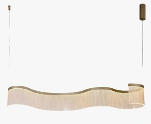 Lustre Pendente Led Atenas Ondas Moderno 100cm 29w 3000k Sindora DCD02973