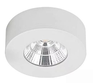 Spot de Sobrepor LED Asis Redondo 3000K 5W Bivolt (A) 2,6cm x (D) 7,3cm Policarbonato Branco - Nordecor 6169