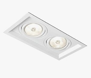 Embutido Recuado 2xAr111 duplo Branco Textura IN51352BT New Line