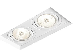 Spot de Embutir Retangular No Frame II Duplo PAR20 9,6x19,8x13cm - New Line IN60332 Branco