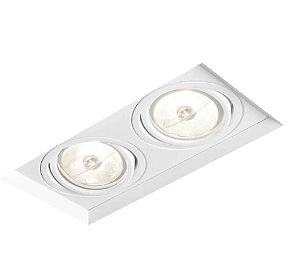 Embutir Newline IN60322 Branco No Frame II Retangular Duplo Dicroica PAR16 19,8x9,6x9cm Alumínio