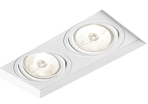 Spot de Embutir Newline IN61342 branco No Frame II Retangular Duplo AR70 19,8x9,6x10cm Alumínio