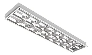Luminária Comercial Calha Sobrepor Slim 2x18w 1250mm Tubular T8 com 14 Aletas