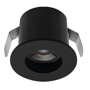 Embutir LED Móbili Redondo Para Móveis 25° IRC 90 3000K 1,5W Bivolt (D) 3,7cm x (A) 2,9cm ABS e Policarbonato Preto - Stella STL21911PTO/30