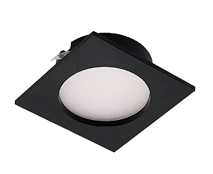 Embutir LED Móbili Quadrado Para Móveis 100° IRC 90 3000K 2,5W Bivolt (L) 5,8cm x (P) 5,8cm x (A) 2,1cm ABS e Policarbonato Preto - Stella STL21916PTO/30