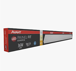 Painel Led Fit Retangular Sobrepor 10x120cm 36W 3000k Bivolt - Avant