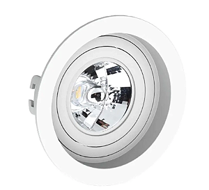 Spot de Embutir Face Recuado Redondo AR70 (A) 3,5cm x (D) 13cm Termoplástico Branco - Save Energy SE-330.1050