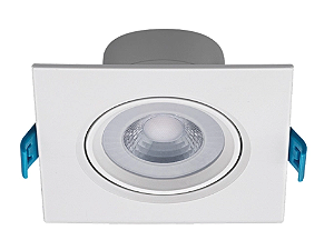 Spot de Embutir LED Easy Face Plana Quadrado 34° 4000K 4,5W Bivolt (L) 9,5cm x (P) 9,5cm x (A) 4,6cm ABS Branco - Stella STH7915/40