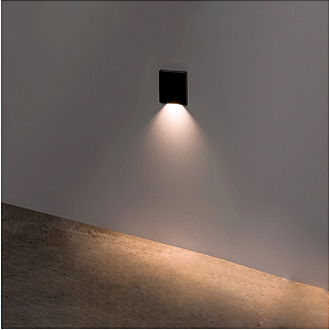Balizador de Sobrepor LED Mini Neu 2 Retangular Facho Simples Externo 3000K 1,5W Bivolt (A) 5cm x (L) 7cm x (P) 1,15cm Policarbonato Preto - Stella STH8746/30