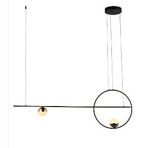 Pendente LED Ritz 120x40x10cm 3000K 36W Preto/Dourado Metal/Acrílico Bivolt PD1679 Studio Luce