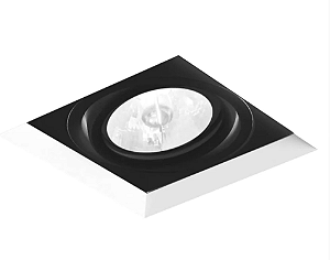 Spot de Embutir Newline IN61301 Branco e Preto No Frame II Quadrado Mini Dicroica 6,1x6,1x7cm Alumínio