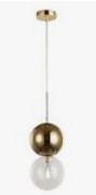 Pendente Petite 45x15CM Vidro/Metal Dourado 1xG9 Bella Iluminação JO008